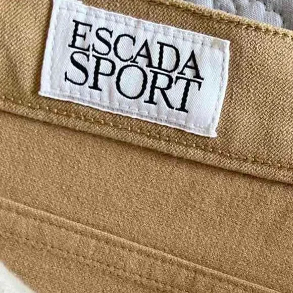 Escada Sport Women’s Yellow Stretchy Jean Pants size 12-14 - Picture 4 of 16